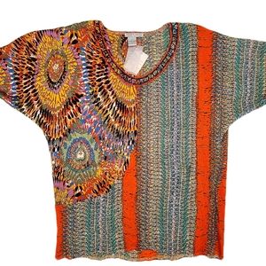 Alberto Makali Colorful Blouse Size XL NWT